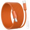 6.5FT USB C to USB C Charger Cable for iPhone 17 16 Pro Max Google Pixel 10 9a 9 Pro XL 8a 8 Pro Fast Charging 60W Type-C Power Charging Braided Cord with Sim Card Tray Pin Eject Removal Tool, Orange