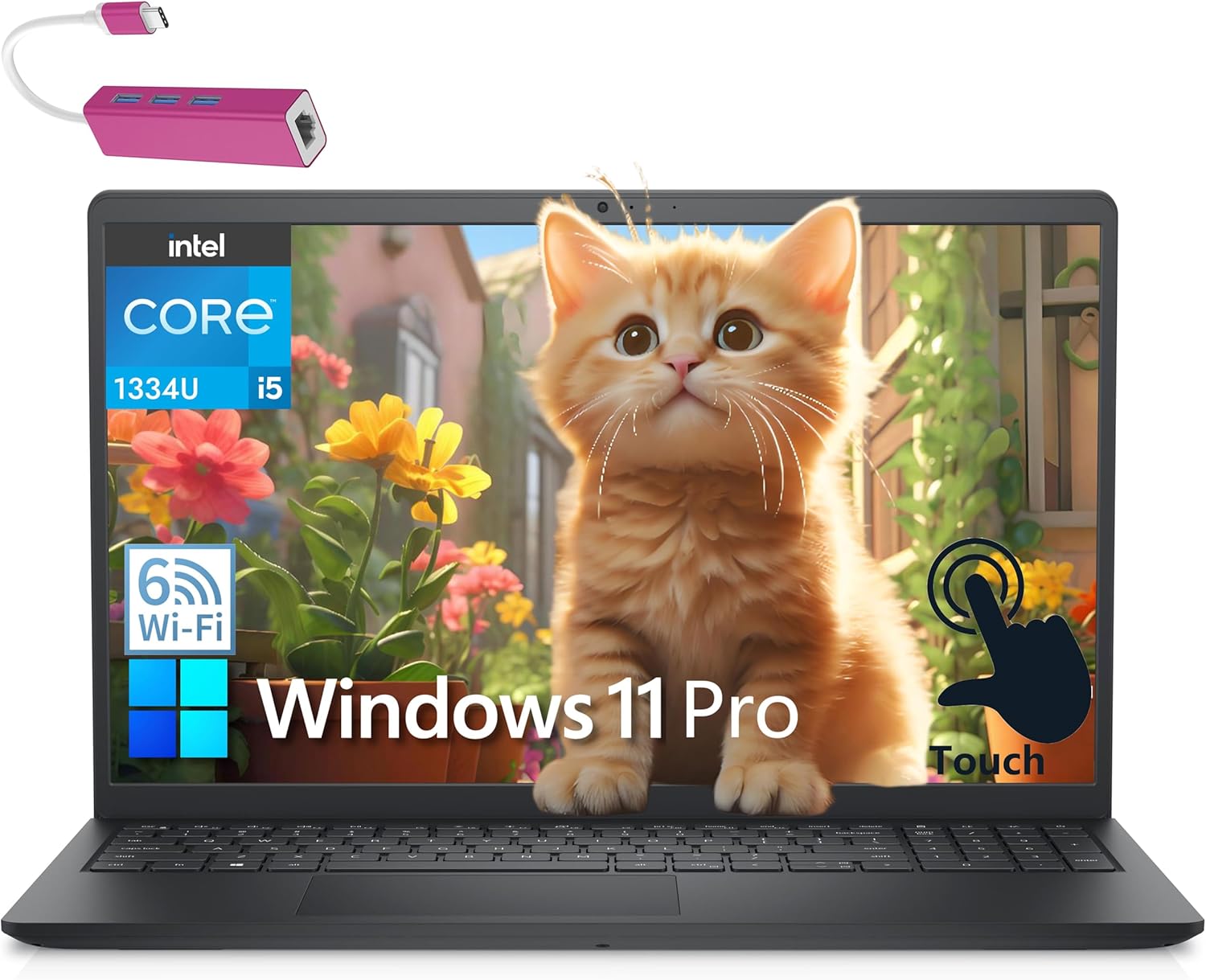 Dell Inspiron 15 Touchscreen Laptop Computer for Student Study and Business, 13th Intel i5-1334U (Beat i7-1250U), 16GB DDR4 RAM, 512GB PCIe SSD, 15.6″ FHD, WiFi 6, Windows 11 Pro, Type C Hub