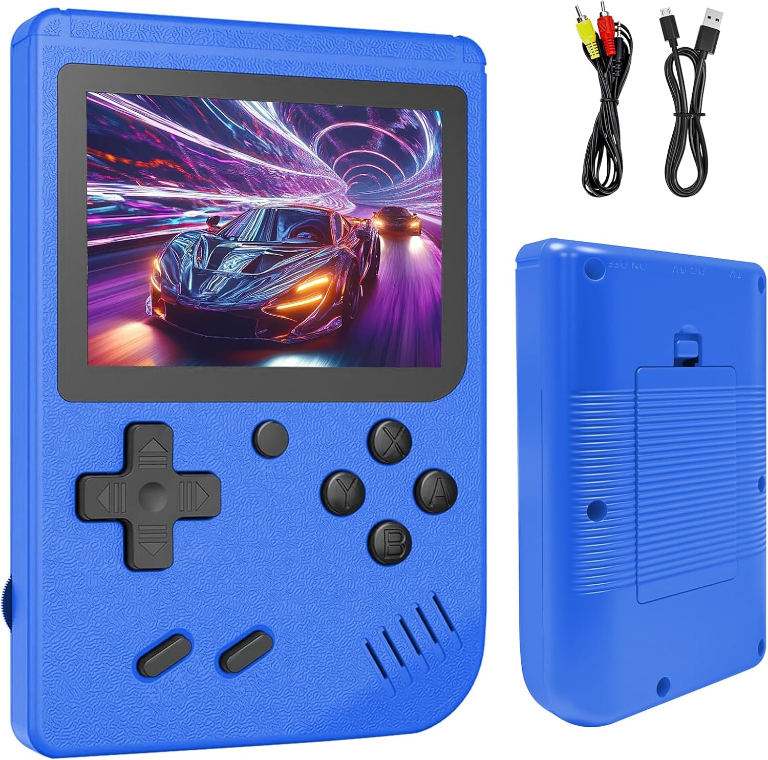 Retro Handheld Games Console Built-in 400 Video Games, Portable Handheld Emulator with 3.0″ HD Screen and Rechargeable Battery, Support Connection to TV and 2 Players, Gifts for Boys and Girls (Blue)