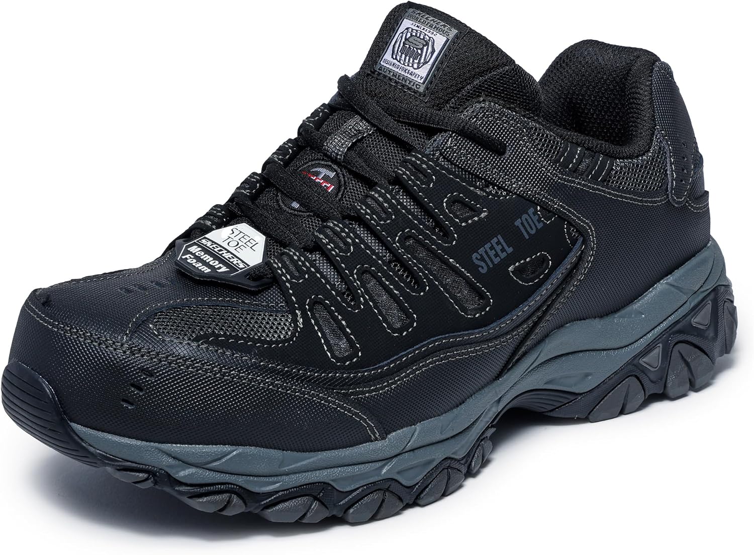 Skechers Mens Cankton Steel Toe Construction Shoe – Electrical Hazard Rated, Memory Foam
