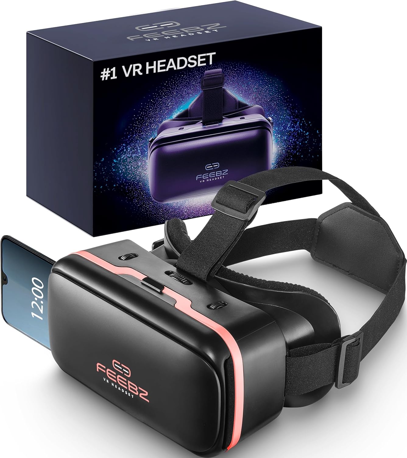 FEEBZ 3D VR Headset for Kids 2.0 – for iPhone & Android Phones | with 3D VR Videos & Apps Links | Virtual Reality Goggles Set for Beginners