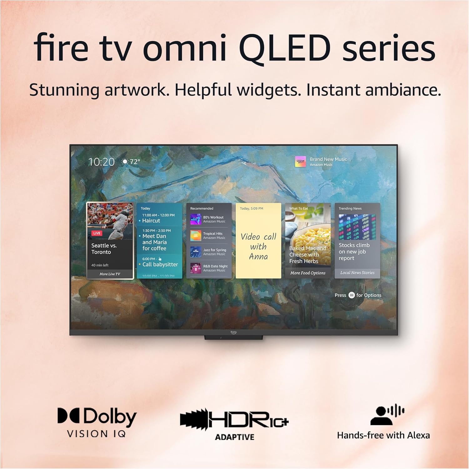 Amazon Fire TV 50″ Omni QLED Series 4K UHD smart TV, Dolby Vision IQ, Fire TV Ambient Experience, local dimming, hands-free with Alexa
