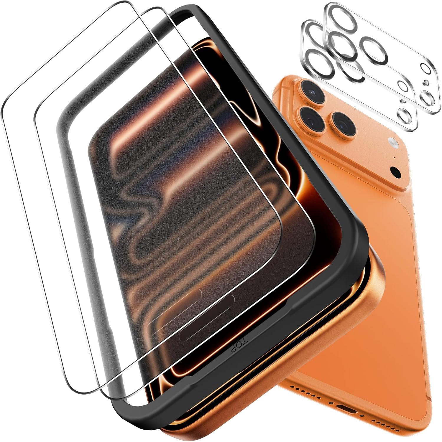 OMOTON 2 Pack Matte Screen Protector for iPhone 17 Pro Max 6.9 Inch, Matte Layer Surface with 2 Camera Lens Film, Easy Installation Tool, Anti-glare, Smooth Touch, Feel as Silk