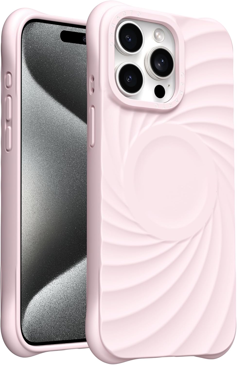 ORNARTO Vortuxe for iPhone 15 Pro Case 6.1″ | 2X MIL-STD Drop Protection | Compatible with MagSafe | Sleek Aesthetic Liquid Silicone Phone Cover – Pink Quartz