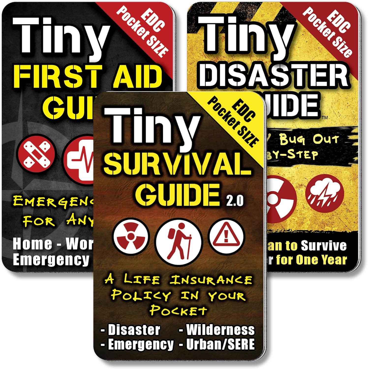 Tiny Survival, Disaster & First Aid Guide – Pocket Emergency Preparedness Handbooks for Safety, Crisis Response & Natural Disasters (3-Pack)