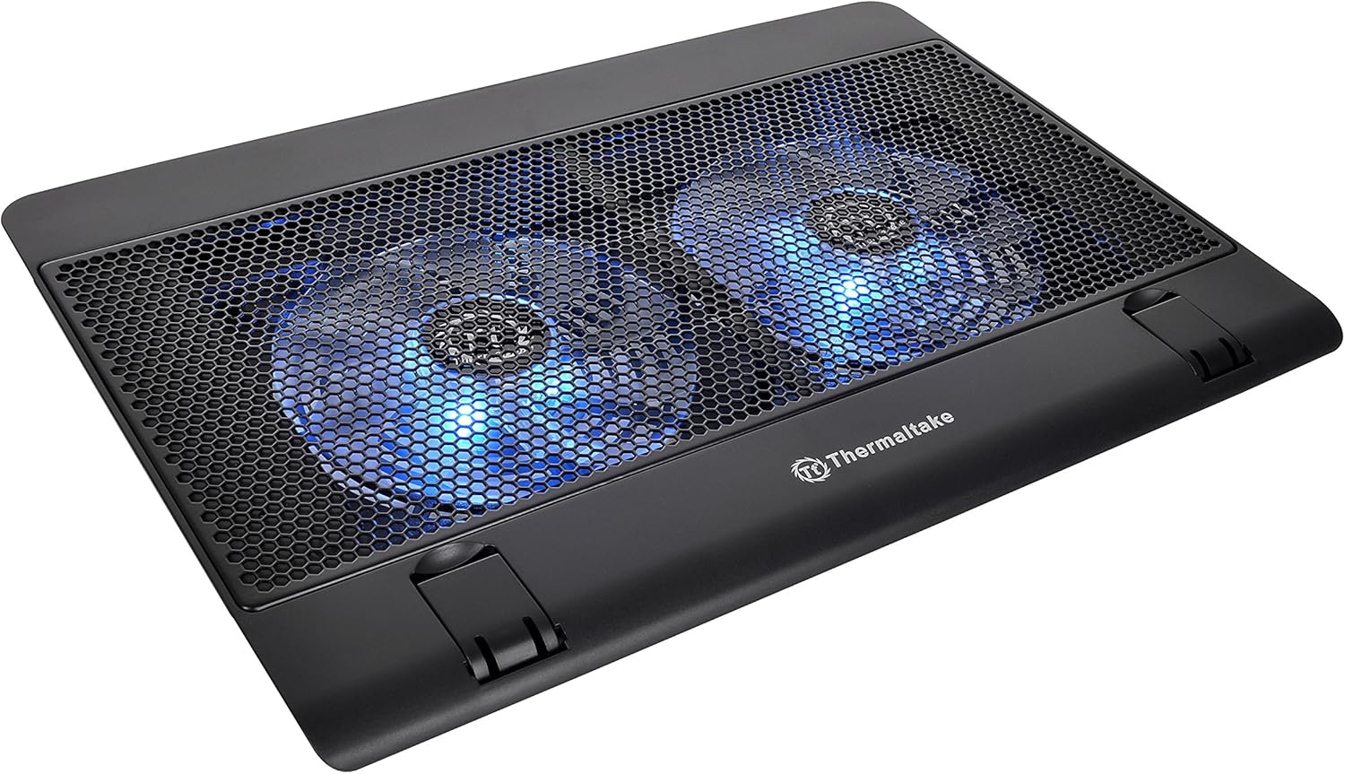 Thermaltake Massive 14 Steel Mesh Panel Dual 140mm Blue LED Fan Adjustable Speed Control 10″-17″ Laptop Notebook Cooling Pad CL-N001-PL14BU-A,Black