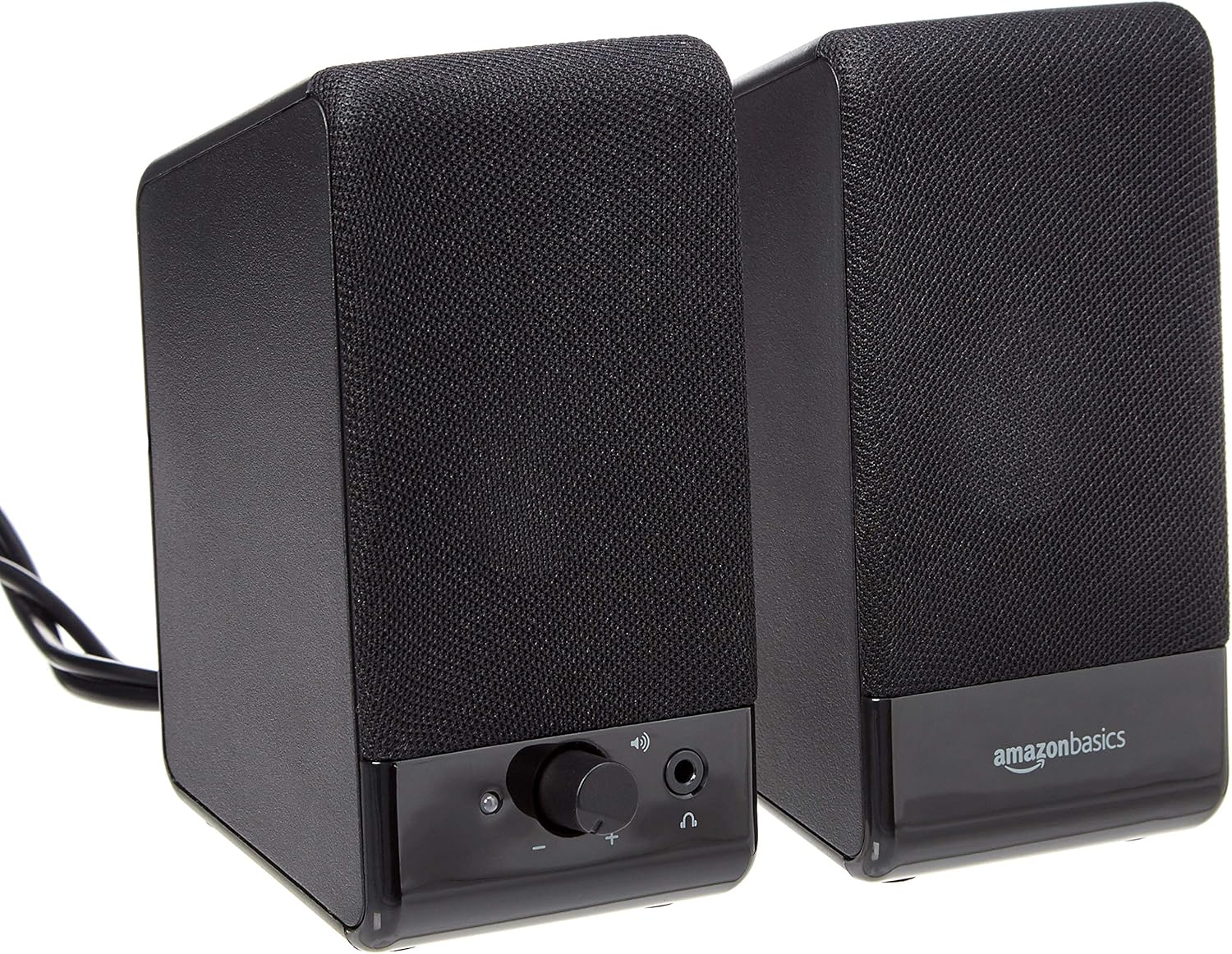 Amazon Basics USB-Powered Computer Speakers for Desktop or Laptop PC with Volume Control, Plug-N-Play, Black