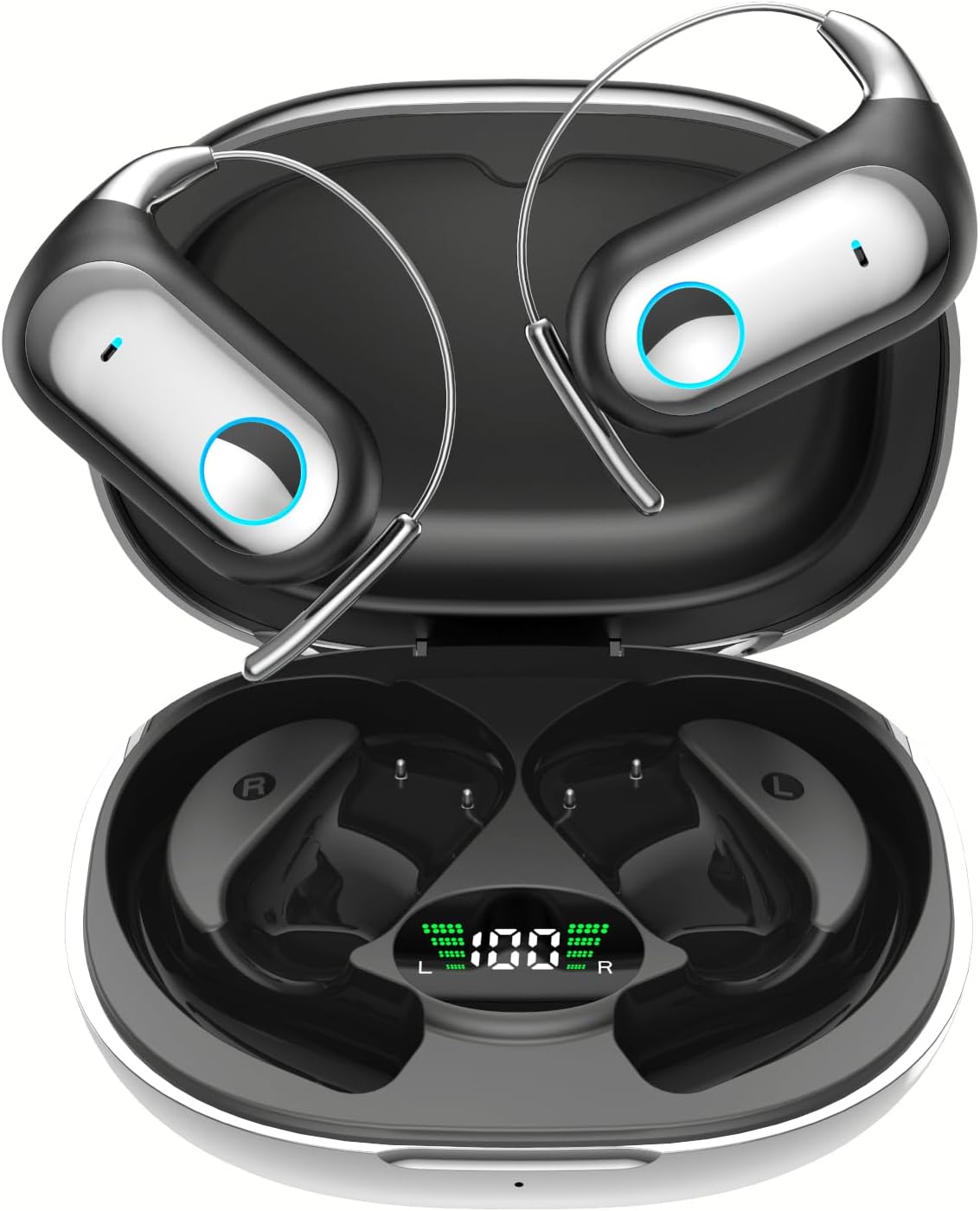 AI Translator Bone Conduction Headphones with Lightweight Titanium Frame: Real-Time 144 Languages, Offline Mode, Bone Conduction,80H Battery, for Travel/Business，iOS/Android(Black)