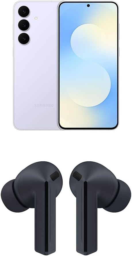 SAMSUNG Galaxy S25 FE 128GB Unlocked AI Smartphone, Icyblue w/Galaxy Buds 3 FE True Wireless Bluetooth Earbuds, Black