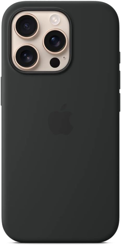 Apple iPhone 16 Pro Silicone Case with MagSafe and Camera Control: Lightweight Phone Case, Wireless Charging Compatible, Smooth Matte Finish, Black