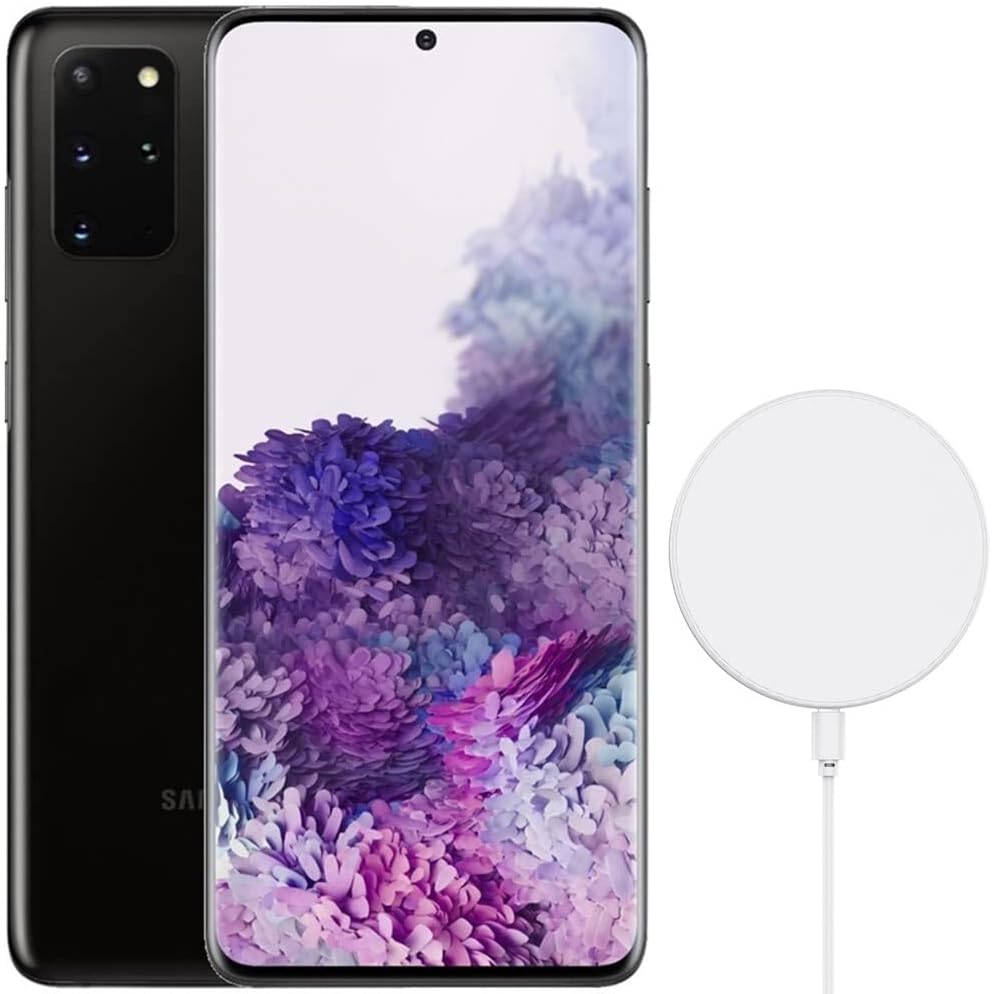 SAMSUNG Galaxy S20+ 5G (128GB, 12GB) 6.7″ 120Hz AMOLED, Snapdragon 865, IP68 Water-Resistant, Fully Unlocked US Model (AT&T, Verizon, T-Mobile, Global) SM-G986U1 (w/Fast Wireless Charge Pad, Black)