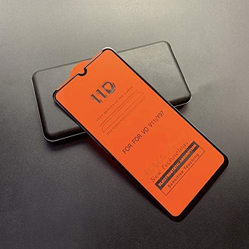HONGYAN Phone Tempered Film Scratchproof 11D HD Full Glue Full Curved Screen Tempered Glass Film for Vivo V11i / Y97(Black) (Color : Black)