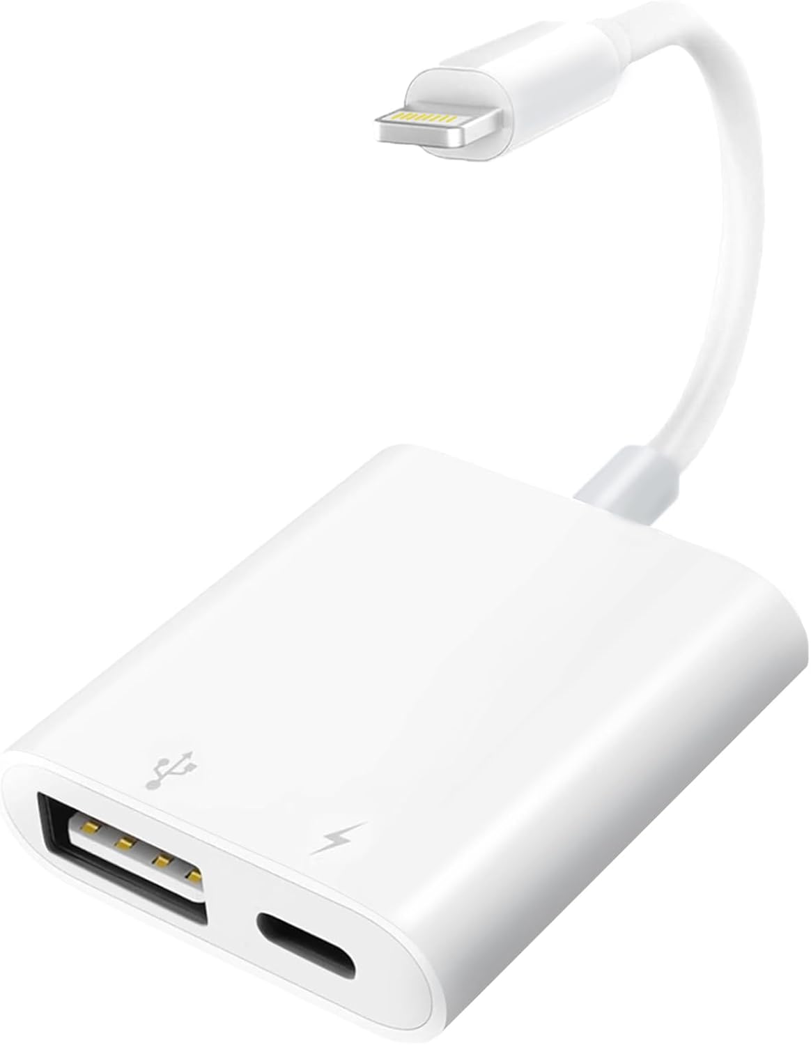 Lightning to USB Camera Adapter with Charging Port for iPhone Portable USB 3.0 Female OTG Cable for iPad to Connect Card Reader USB Flash Drive U Disk Microphone Keyboard Mouse Hubs Midi