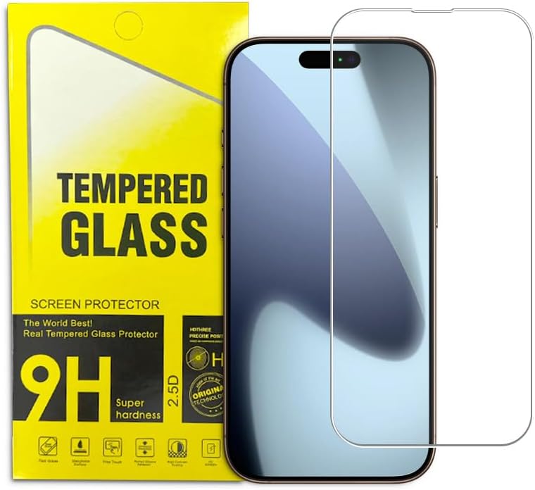 9D Full Glue Tempered Glass Screen Protector for iPhone 15 Pro – HD Clear, Bubble-Free, Anti-Scratch, Edge-to-Edge Coverage