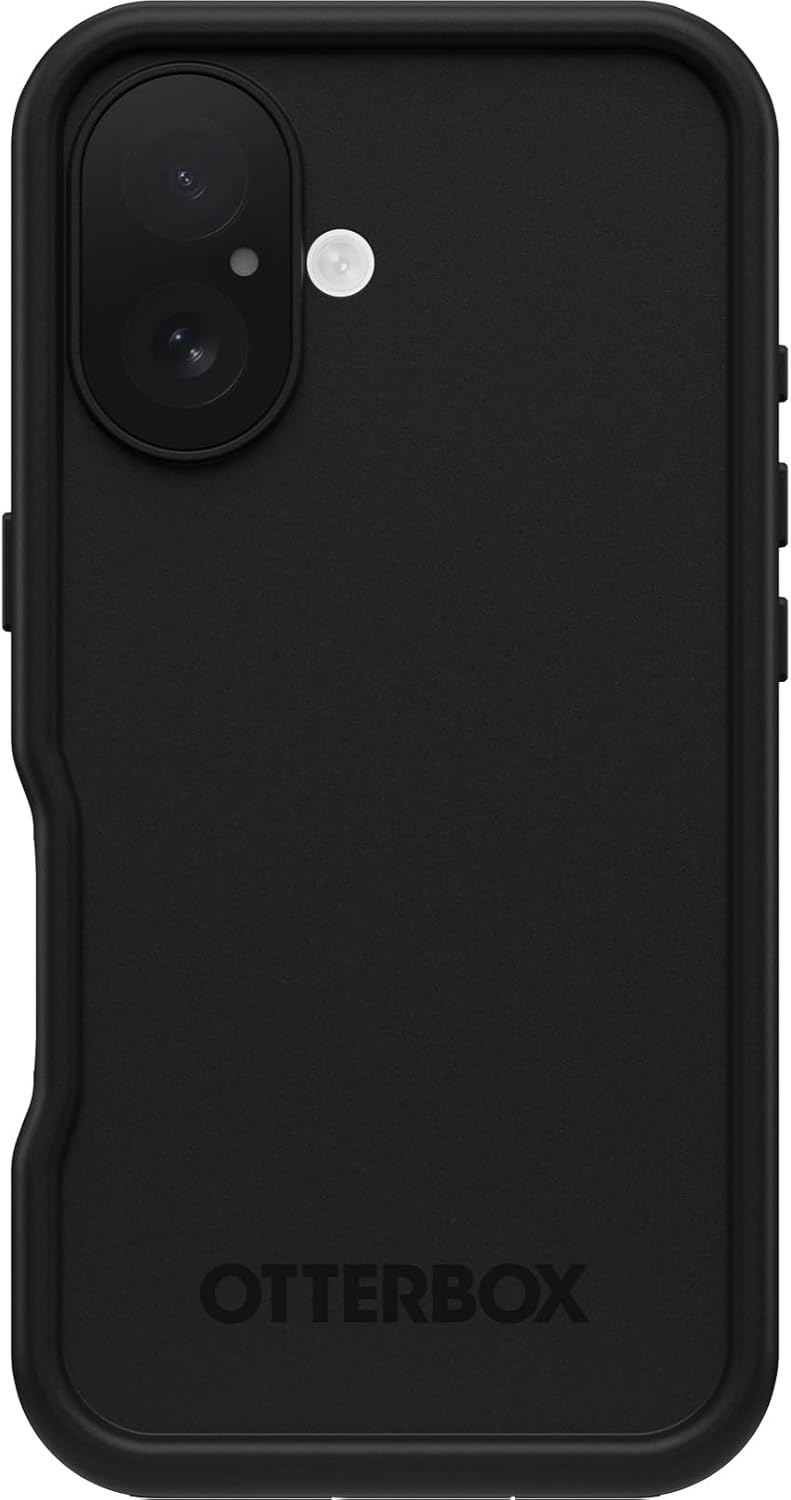 OtterBox iPhone 16 FRĒ Series Waterproof Case with MagSafe (Designed by LifeProof) – Black, Waterproof, 60% Recycled Plastic, Sleek and Stylish