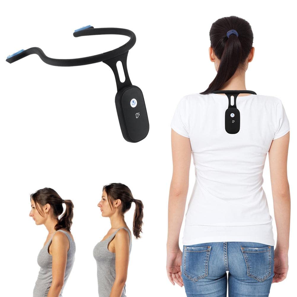 Intelligent Posture Corrector and Trainer for Back, Hanging Neck Trainer Rechargeable Silicone Automatic Induction Smart Posture Corrector for Women Men,Neck Back Brace