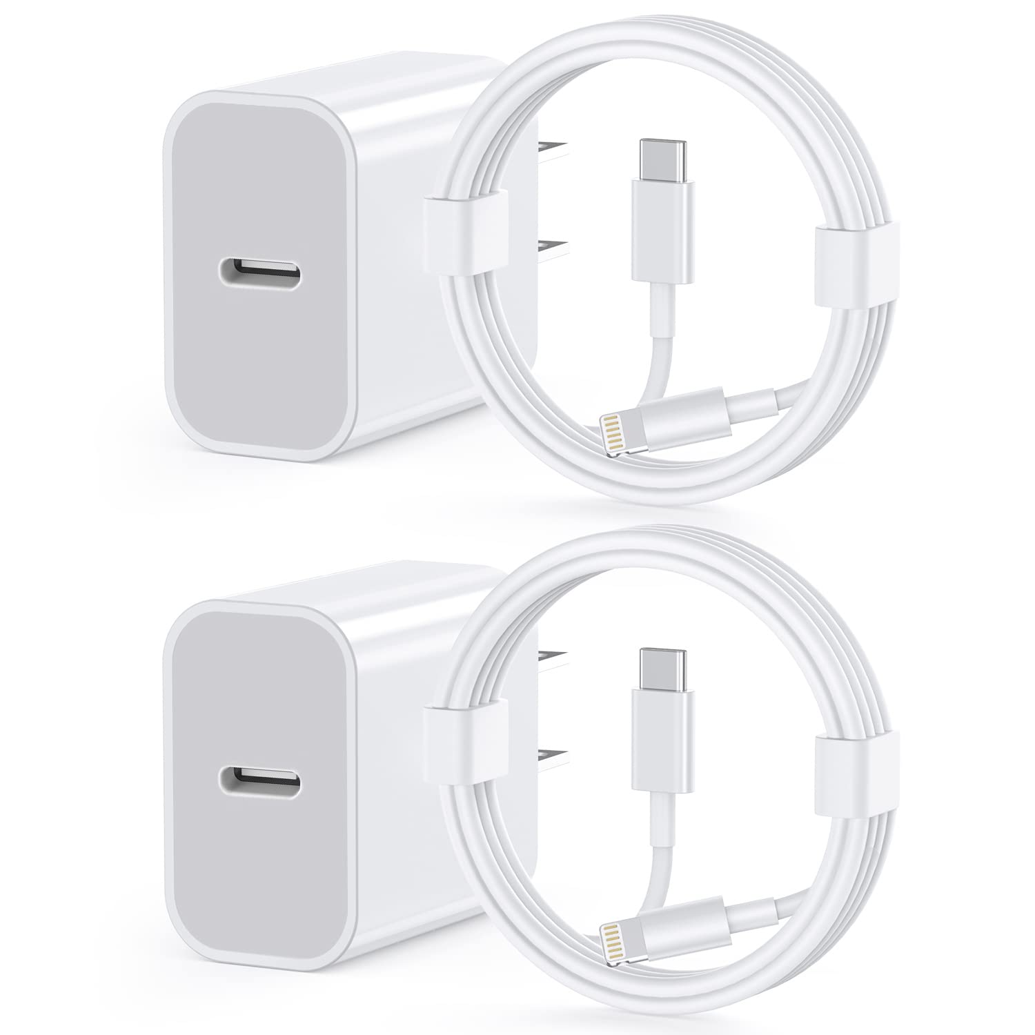 iPhone 14 13 12 11 Fast Charger [Apple MFi Certified] 2Pack PD USB C Wall Charger Type C Power Adapter Lightning Cable Cord Compatible with Apple iPhone 14/13 Pro/13/12/11/11Pro Max/XS/XR/X/8/SE/iPad