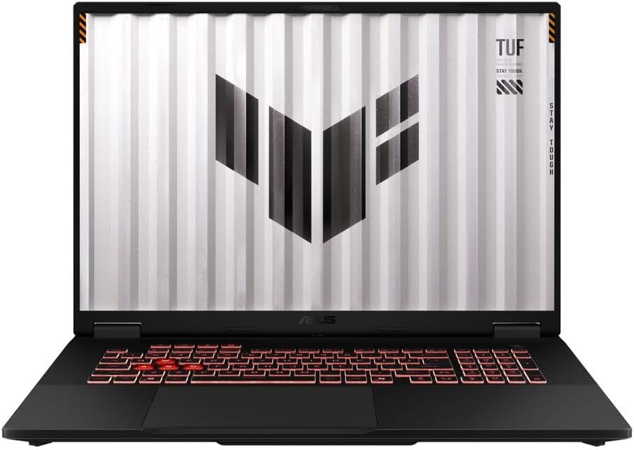 ASUS 2025 TUF Gaming A18 18” WUXGA 144Hz IPS Laptop 8-Core AMD Ryzen 7 260 NVIDIA GeForce RTX 5060 16GB DDR5 1TB NVMe SSD WiFi AX RJ-45 BT Webcam HDMI2.1 RGB Backlit KB Windows 11 Home w/RE USB