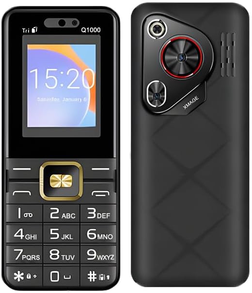 Unlocked Senior Cell Phone, Big Button 3 SIM Senior Phone, Easy to Use Mobile Phone with Large Capacity Battery, Flashlight, Voice Recorder, Calendar, Alarm Clock, Calculator (Black)