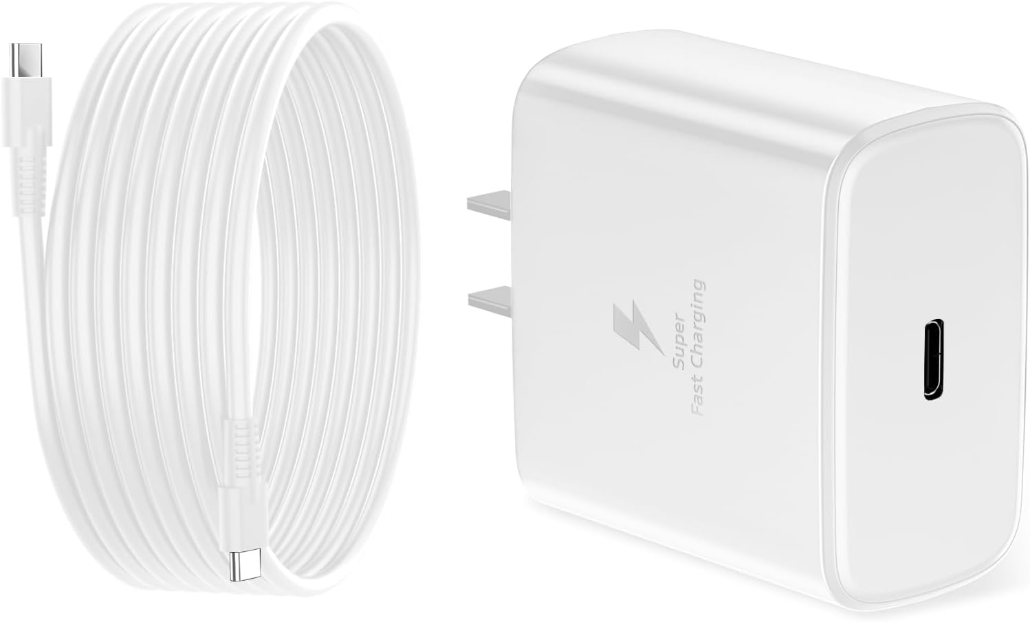 45W Super Fast Charger USB C for Samsung, 6.5FT/2M USB C Charger Fast Charging for Samsung S25/S24/Plus/Ultra, PD 3.0 GaN Type C Charging Block Compatible with iPhone 17/16/15 and More