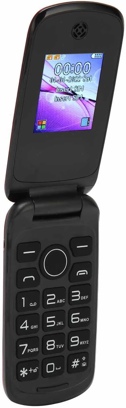 Flip Phone for Seniors 2G, GSM Cell Phone Unlocked, 1.77inch Color Display Screen, Dual SIM Card, 2.8 Inch Screen Big Mobile Phone Support Flashlight Camera MP3,1200mAh High