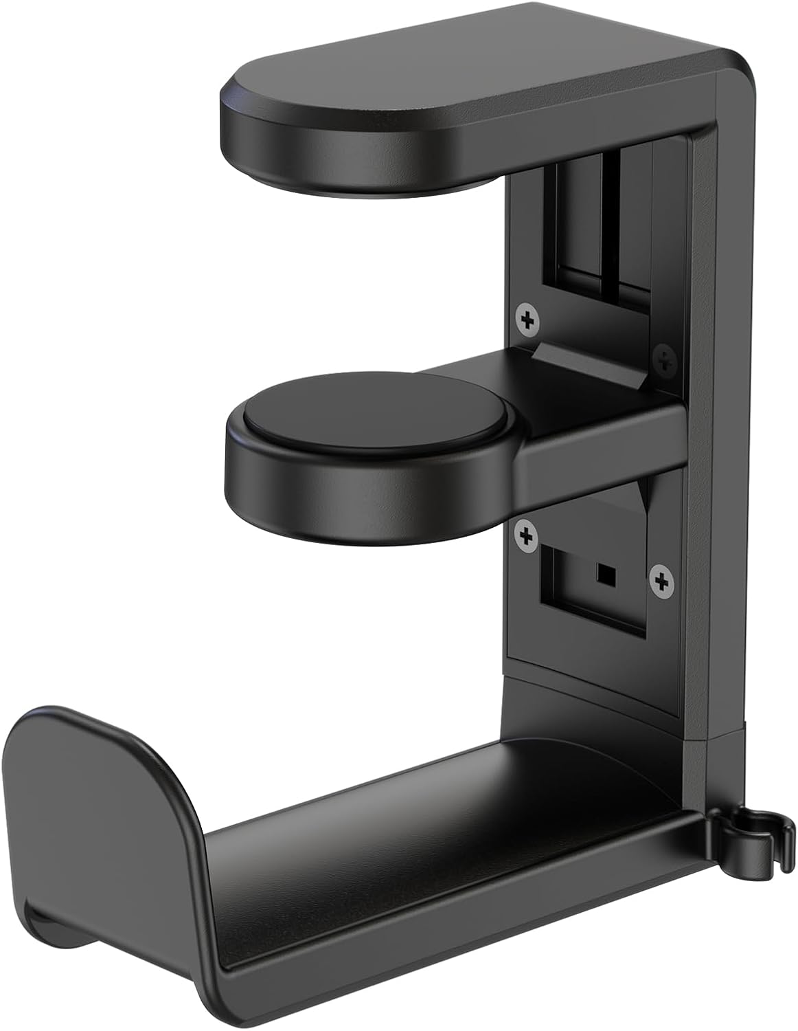 EURPMASK Rotating Headphone Stand – PC Gaming Headset Holder, Adjustable Clamp-on Under Desk Hanger With 360 Degree Swivel & Cable Clip Organizer – Black