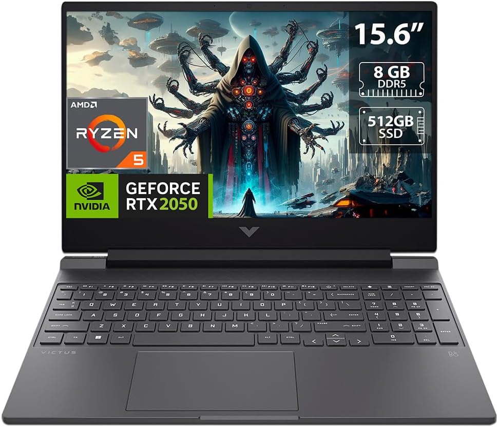 HP – Victus 15.6″ Gaming Laptop – AMD Ryzen 5 7535HS – 8GB Memory – NVIDIA GeForce RTX 2050-512GB SSD – Mica Silver