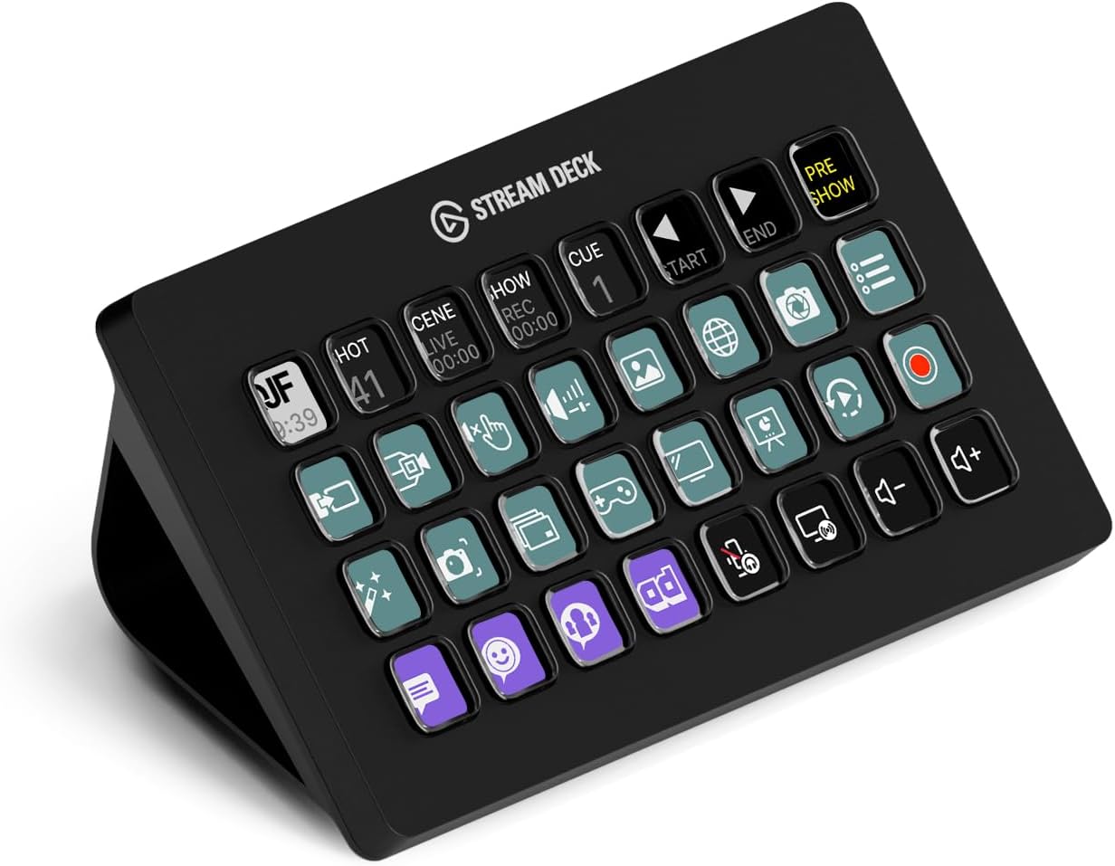 Elgato Stream Deck XL – Advanced Studio Controller, 32 Macro Keys, Trigger Actions in apps and Software Like OBS, Twitch, ​YouTube and More, USB, Works with Mac and PC