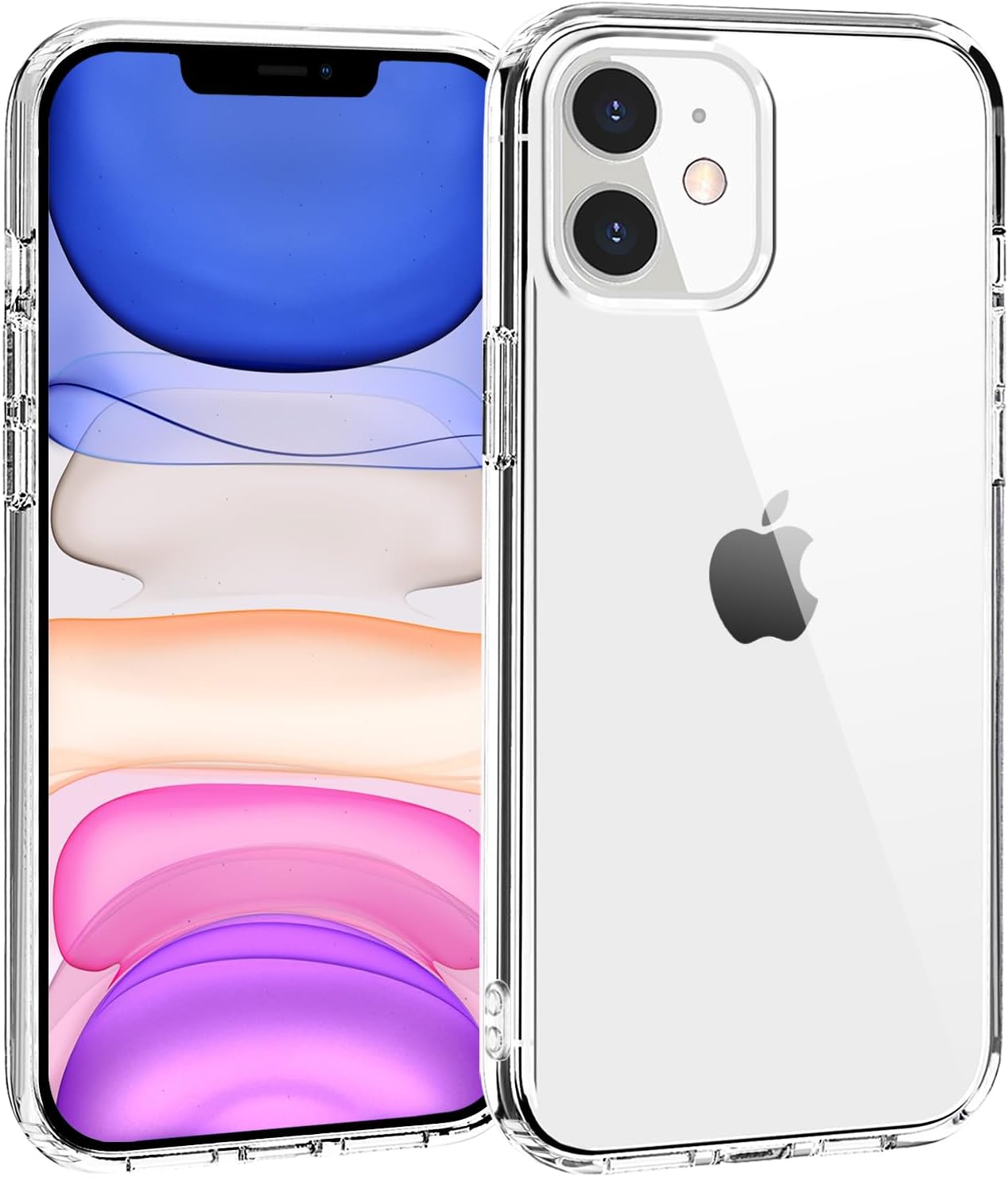 TENOC Phone Case Compatible with iPhone 11, Clear Case Anti-Yellowing Protective Bumper Hard Back Cover for 6.1 Inch