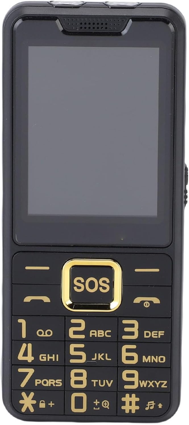 Denash Big Key Phone, 2.6″ HD Ultra Thin shatterproof Screen Cell Phone, Voice Announcement Cell 2G Phone with SOS & Emergency Flashlight for Seniors (Black)