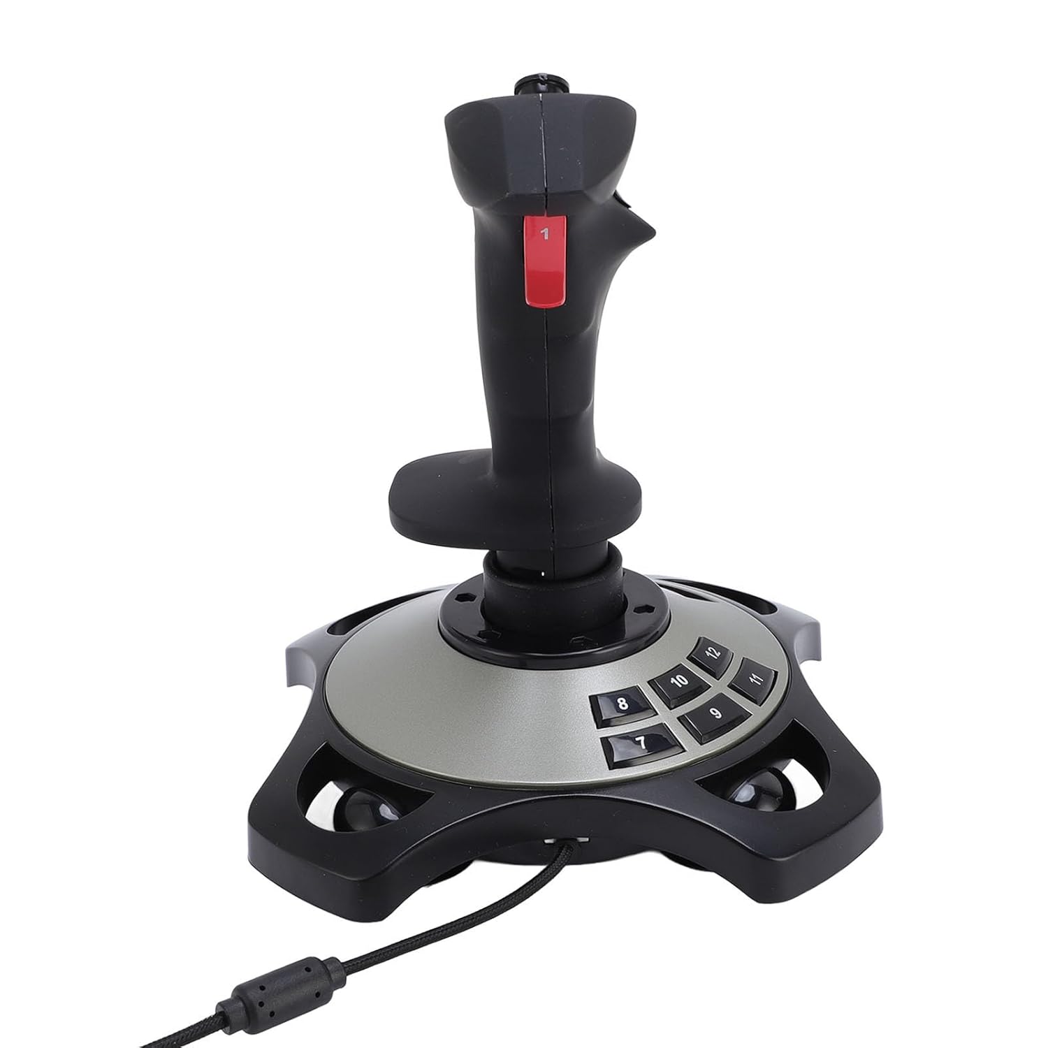Fockety Flight Simulator Joystick, Flight Control System with Vibration Function and Throttle, Comfortable Grip, Game Flight Joystick USB Flight Stick Compatible with 7 8 10 11