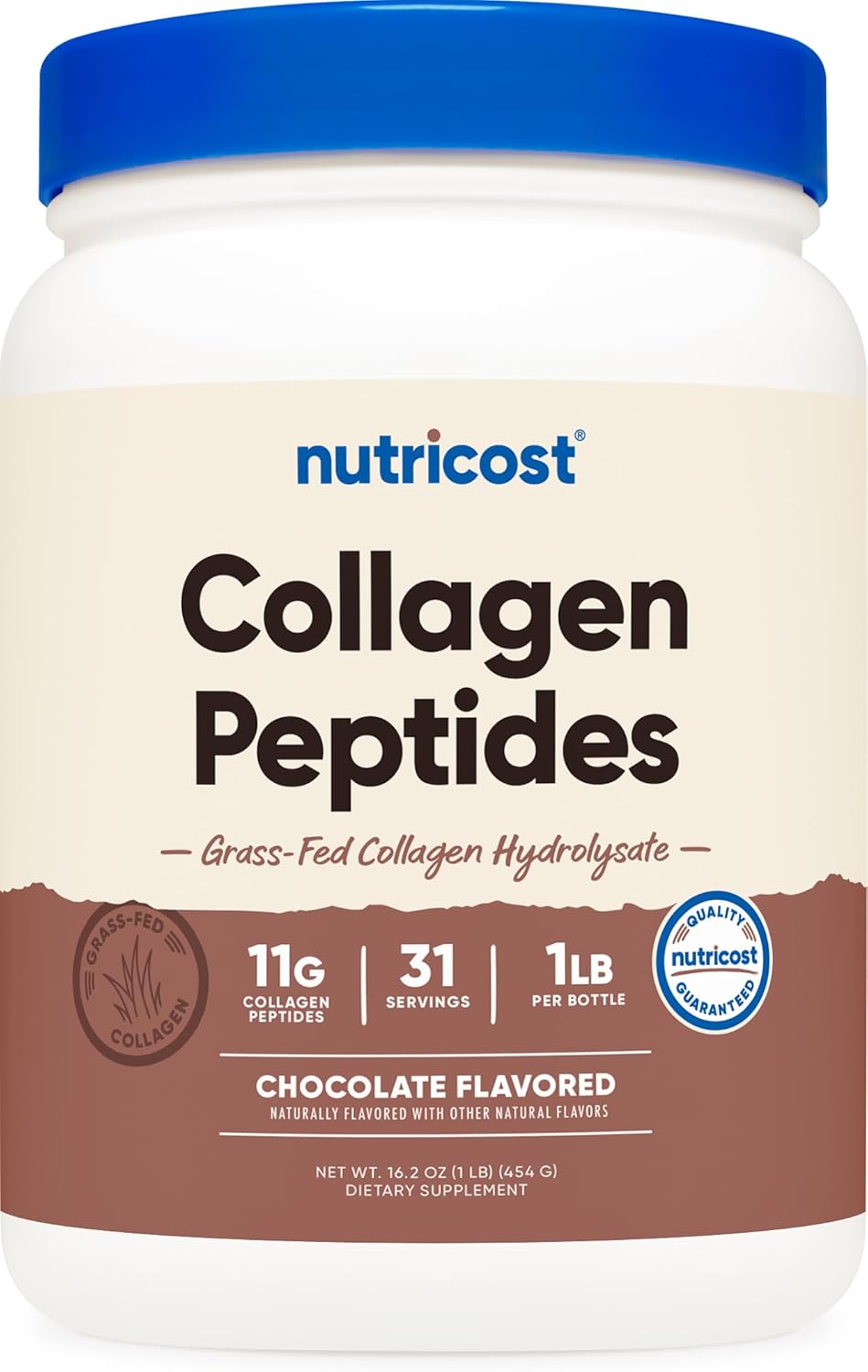 Nutricost Collagen Peptides Powder 1LB (454 G) (Chocolate) – Grass Fed Bovine Collagen Hydrolysate