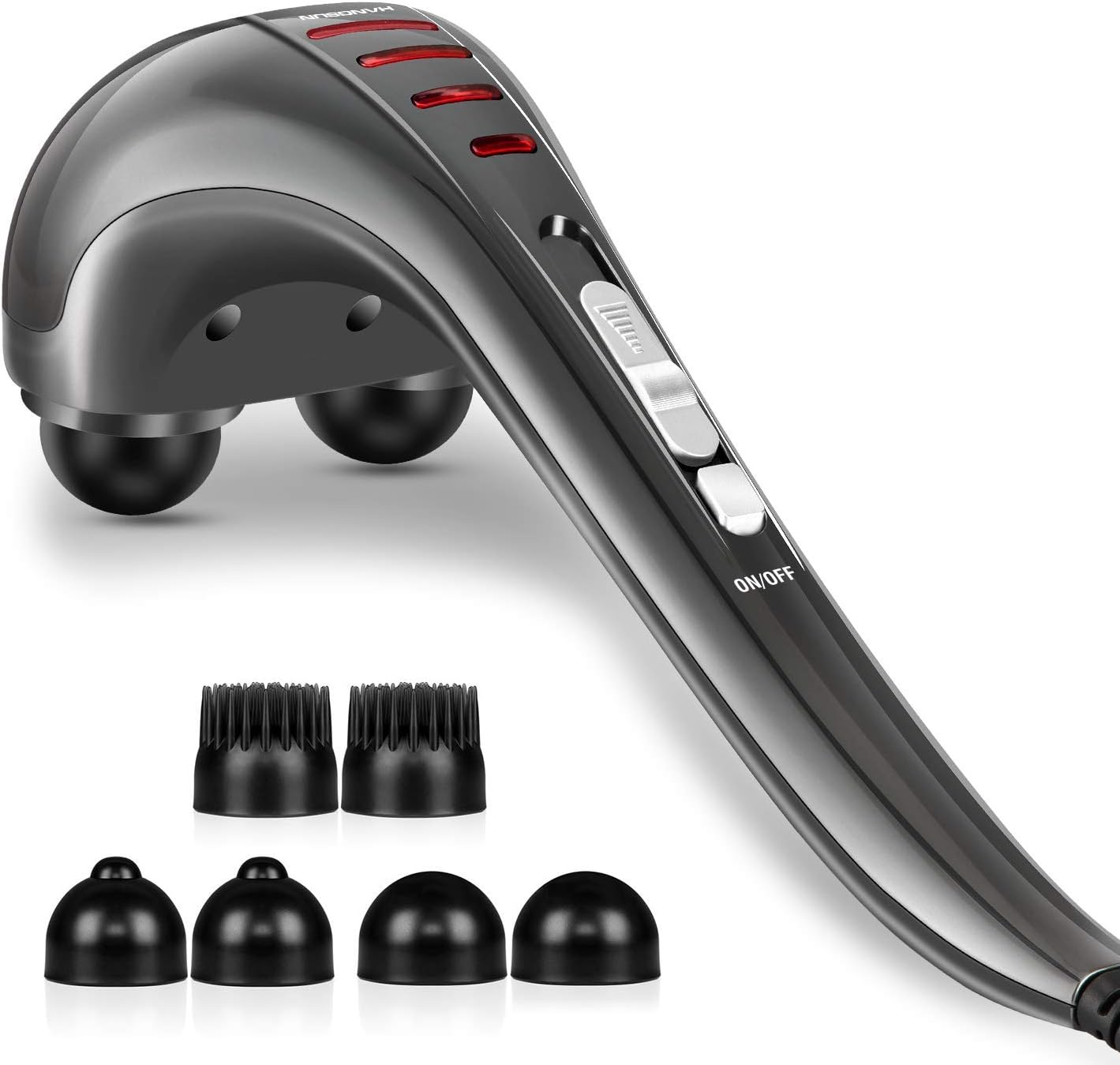 HANGSUN Handheld Neck Back Massager for Pain Relief Deep Tissue, Electric Double Head Percussion Massage MG460 for Shoulder, Leg, Foot, Muscles, Full Body, Corded, 2.3 lb