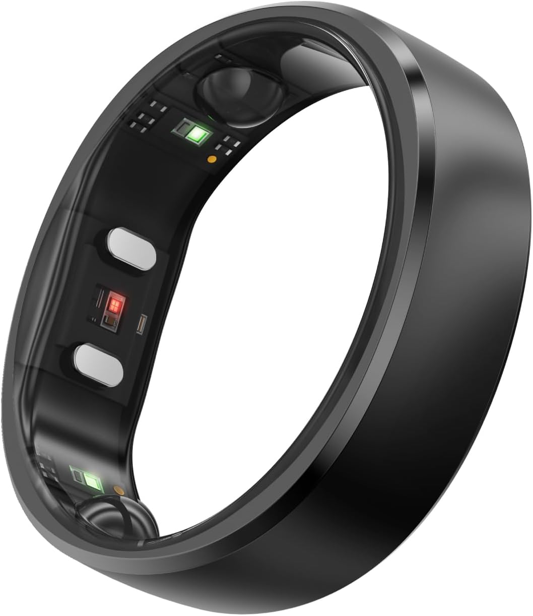 RingConn Gen 2, World’s First Smart Ring with Sleep Apnea Monitoring, No APP Subscription, 12-Day Battery Life, Stress/Heart Rate/Women’s Health Tracker, Android & iOS Compatible (Black, Size 8)