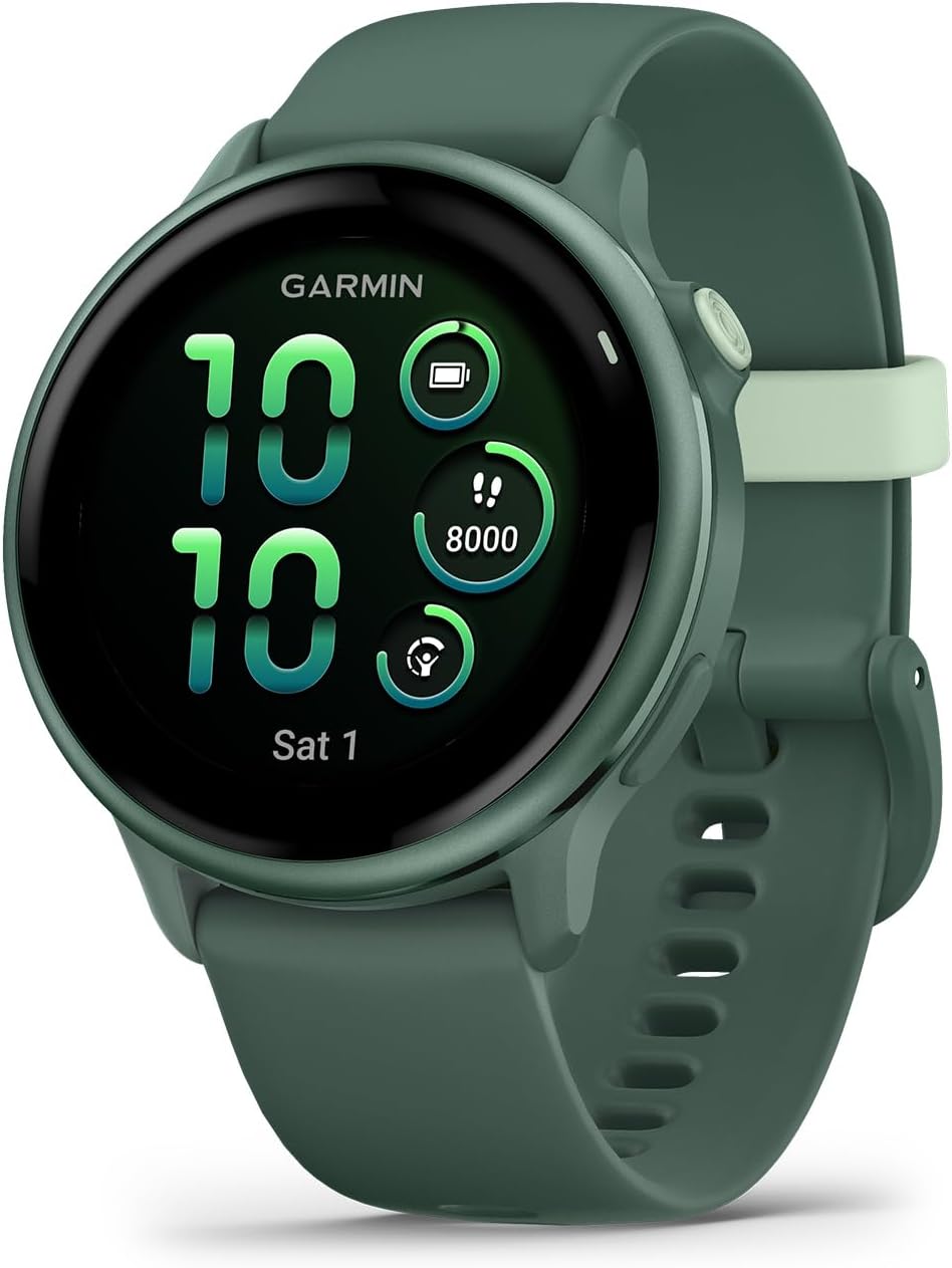 Garmin vívoactive® 6 Health and Fitness GPS Smartwatch – AMOLED Display, Up to 11 Days Battery, Metallic Jasper Green with Matching Band