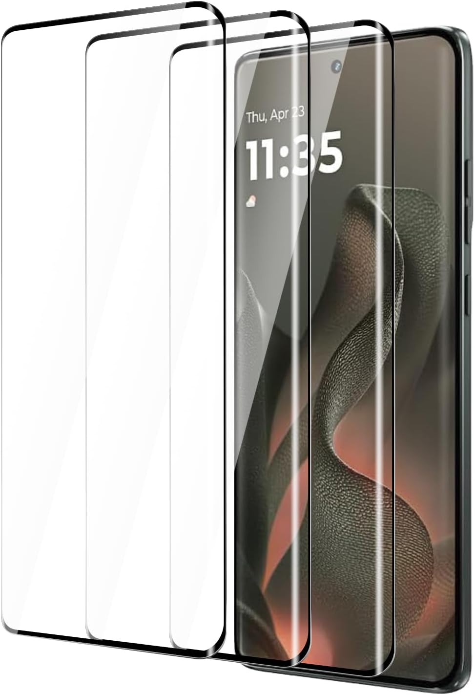 3 Pack For Motorola Moto Edge 2025 Edge Screen Protector, 3D curved tempered glass screen protector, 9H Hardness Tempered Glass Film, Scratch-Resistant，Anti-fingerprint (Motorola Moto Edge 2025 )