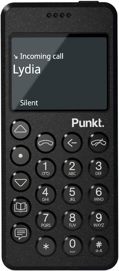 Punkt. MP02 4G LTE Minimalist Mobile Phone – Unlocked Cell Phone with Nano-SIM, Wi-Fi Hotspot, 2GB RAM+16GB Storage, Bluetooth, Digital Security, Multiband – Black