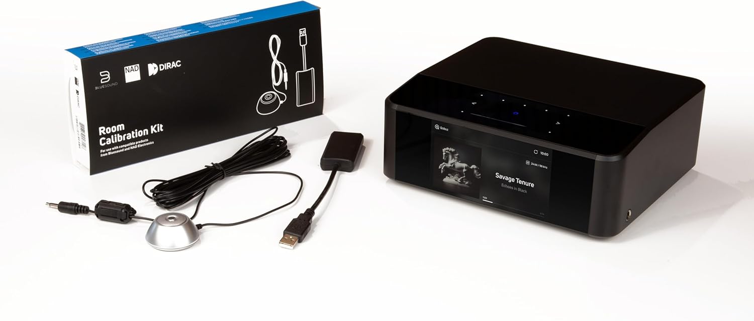 Bluesound Node Icon Wireless Music Streamer and Room Calibration Kit Compatible with Dirac Live