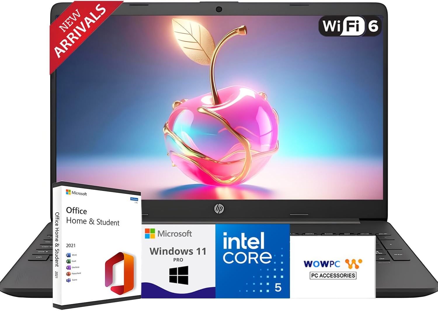 HP New 15.6″ FHD Business Laptop(2025-2026 Edition), Microsoft Office Included, Intel Core i5-1335U 10-Core Processor, 32GB RAM, 1TB SSD, Long Battery Life, Ultra Quiet Design, Windows 11 Pro, WOWPC