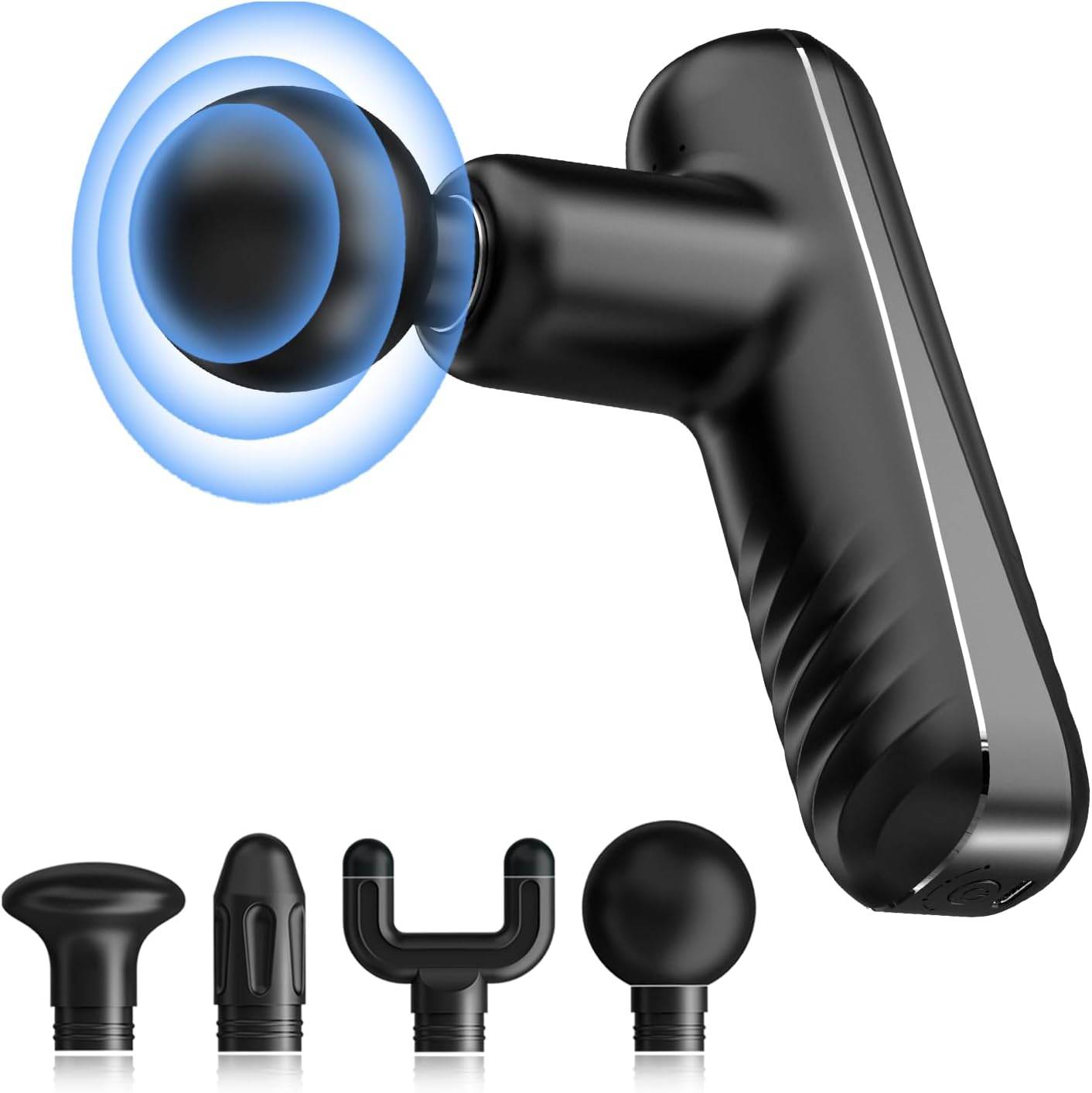 Mini Massage Gun for Deep Tissue Relief – Portable Percussion Muscle Massager for On-The-Go Pain Relief, 4 Speeds, USB-C Charging, Quiet Operation Small Massage Gun
