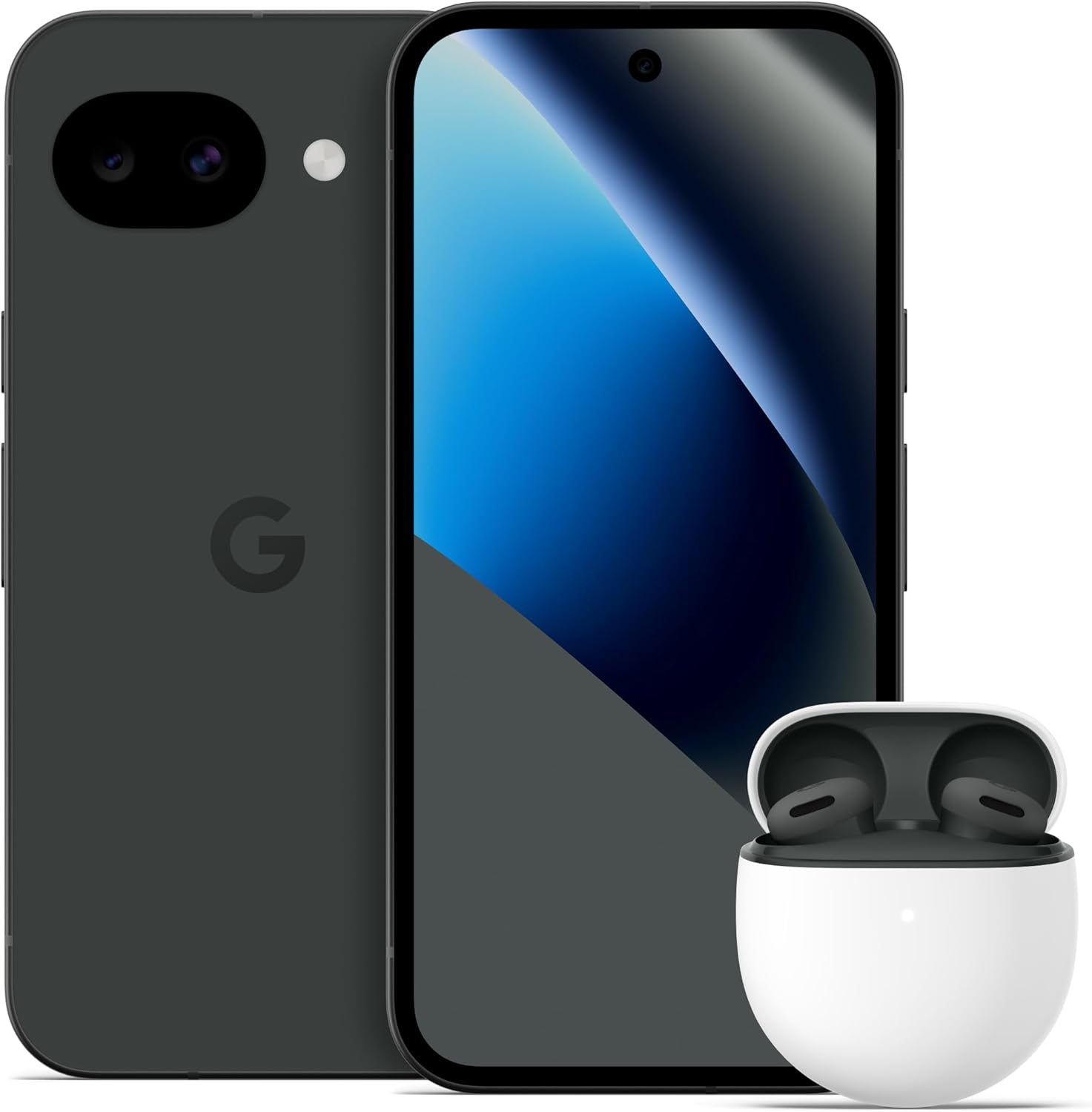 Google Pixel 10a – Obsidian – 128 GB with Pixel Buds 2a Bundle