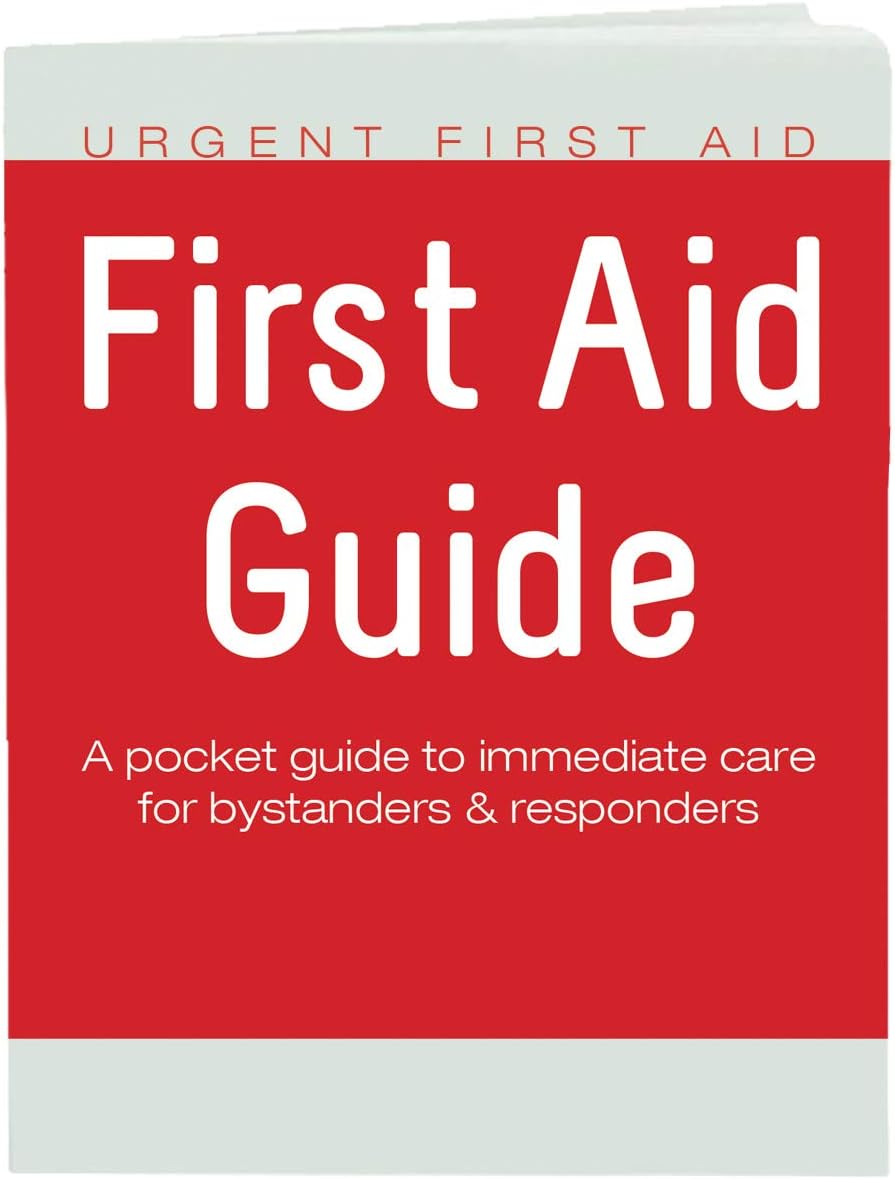 Urgent First Aid Guide with CPR & AED – 52 Pages | Full Color First Aid Booklet by Urgent First Aid™ complies with OSHA & New ANSI Guidelines, Pocket Guide