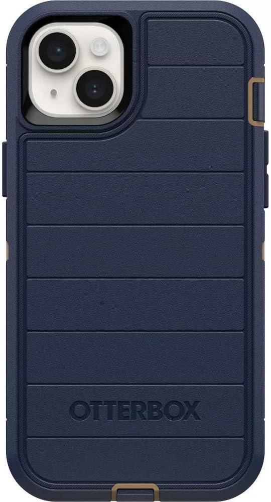 OtterBox iPhone 14 Plus (Only) – Defender Series Screenless Edition Case – Blue Suede Shoes – Case Only – Microbial Defense Protection – Non-Retail Packaging