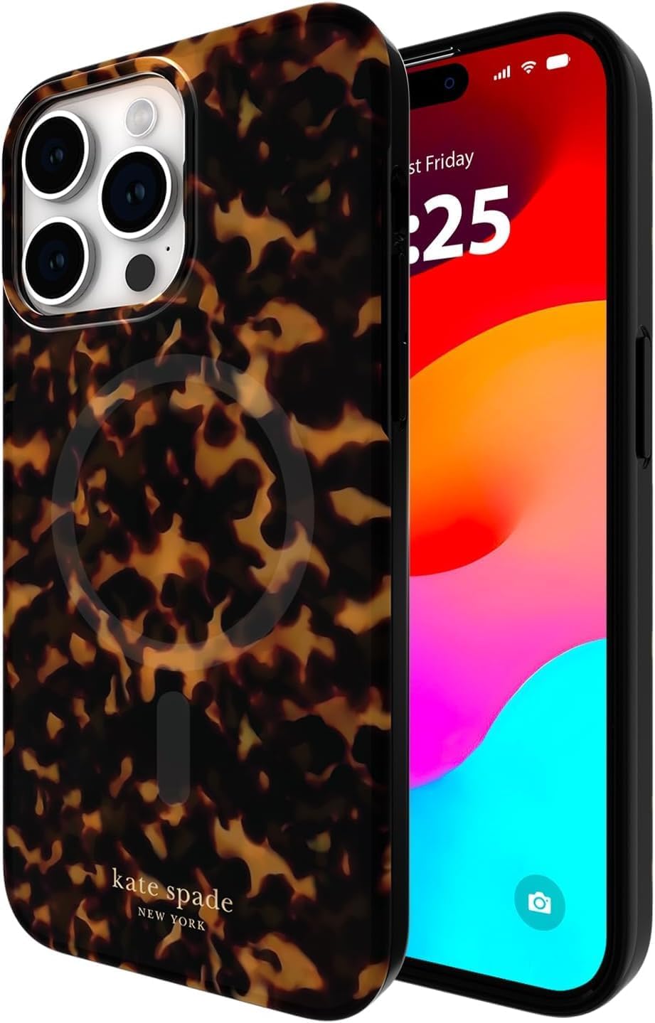 Kate Spade New York iPhone 15 Pro Max Case, Compatible with MagSafe – Tortoiseshell