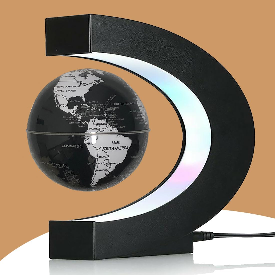 Magnetic Levitation Floating Globe with LED Light, Desk Gadget Decor, Fixture Floating Globes & Shade, Cool Gifts for Men/Father/Husband/Boyfriend/Boss, Gifts for Desk, Valentine’s Day Gift