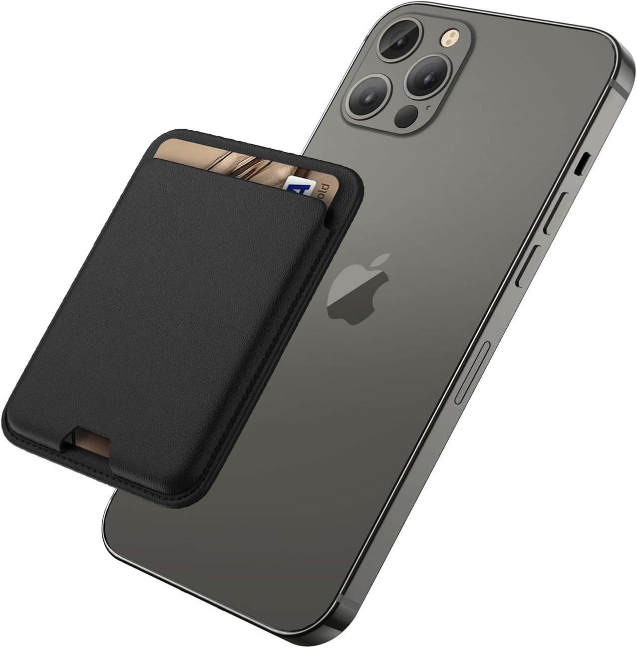 Magnetic Wallet Compatible with MagSafe for iPhone 17 16 15 14 13 12 Pro Max Air Plus Model, Mag 3 Safe Card Holder Stick on Accessories for Cell Phone & Case, Jet