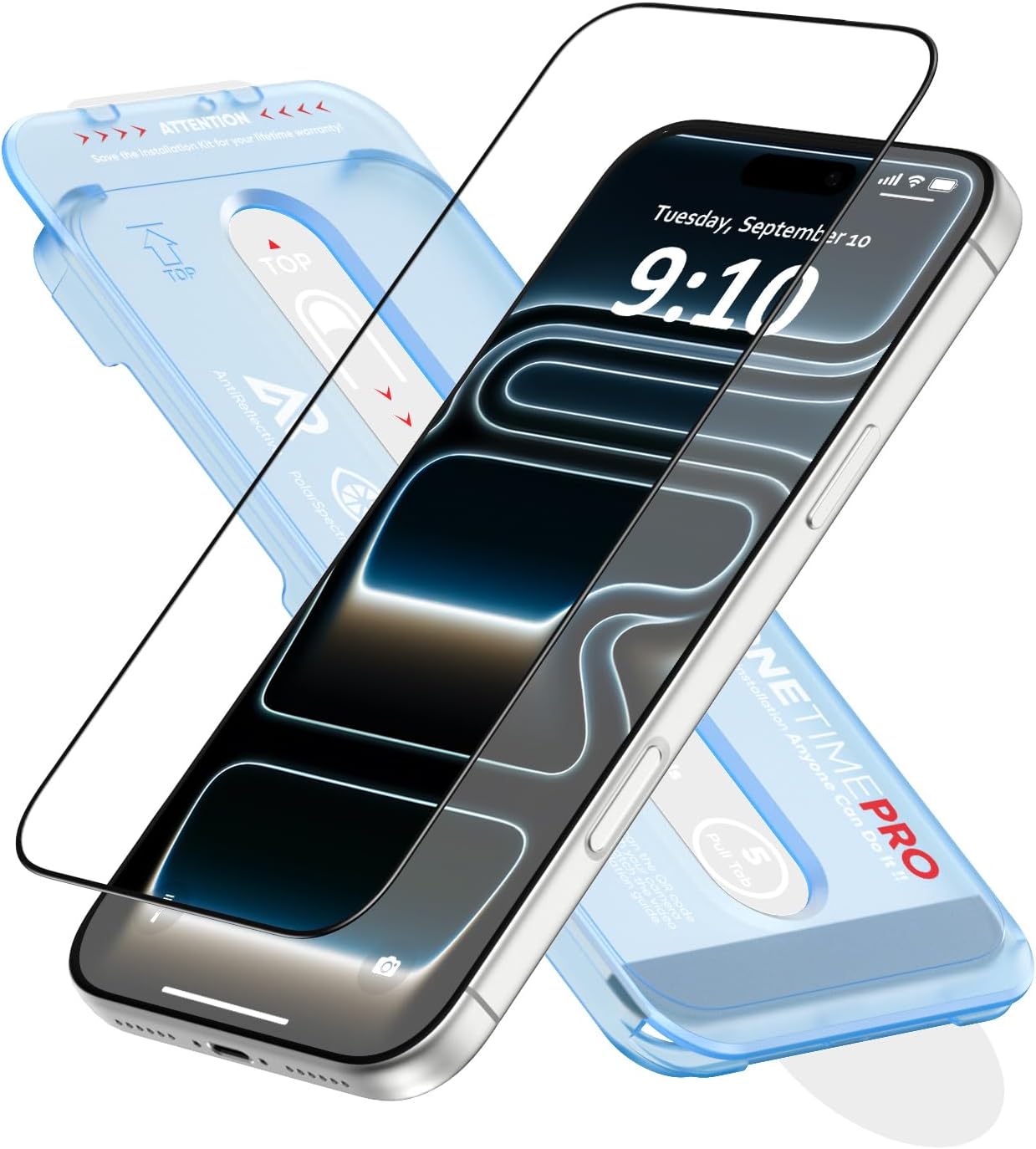 FLOLAB NanoArmour ONETIME PRO for iPhone 17 Air Screen Protector, Anti-Reflective, PolarSpectra Anti-Rainbow, 3D Tempered Glass, Edge Reinforced, Easy Install, Smooth