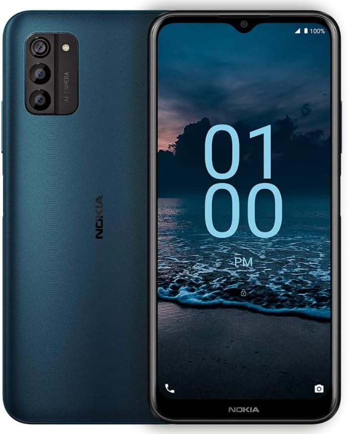 Nokia G100 | Boost Mobile | Android 12 | 2-Day Battery | US Version | 3/32GB | 6.52-Inch Screen | 13MP Triple Camera | Nordic Blue (Renewed)