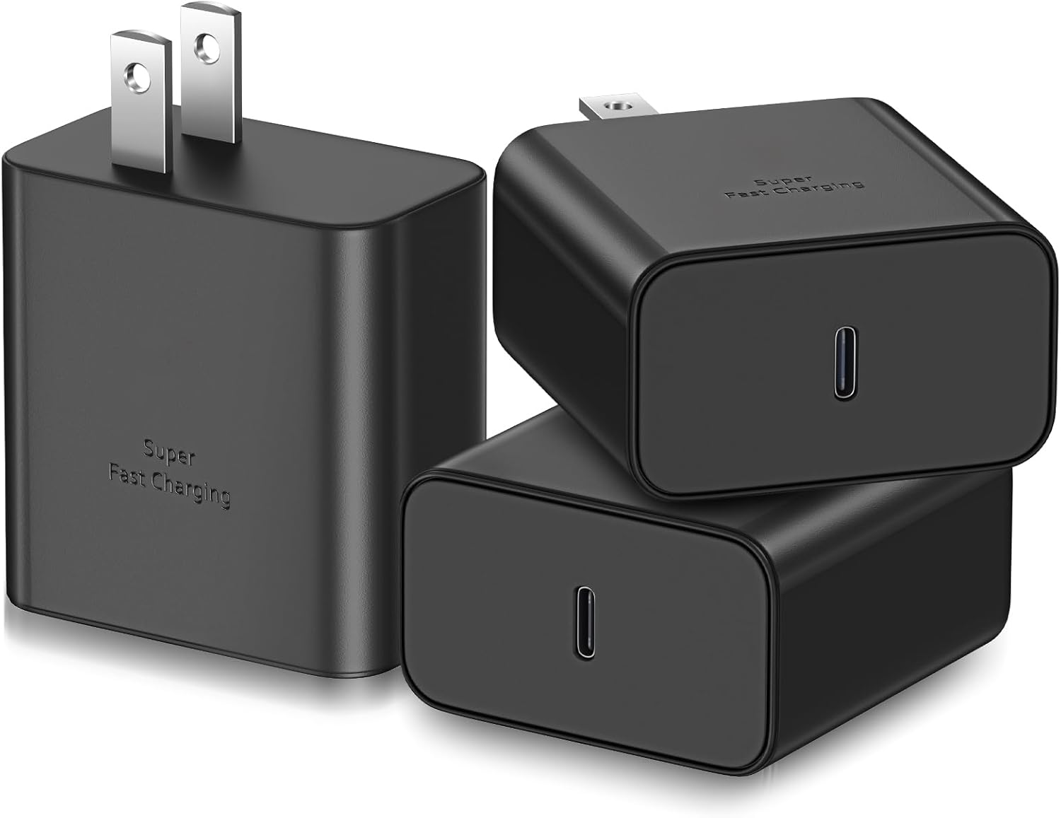 3-Pack Super Fast Charger Block, Samsung 45W Super Fast Charging 2.0 Wall Charger Plug PD PPS USB-C Power Adapter for Galaxy S26 S25 S26+ S25 S26 Ultra S24 S23 S22 S21 S20 Tab S8 S7+ Ultra (Black)