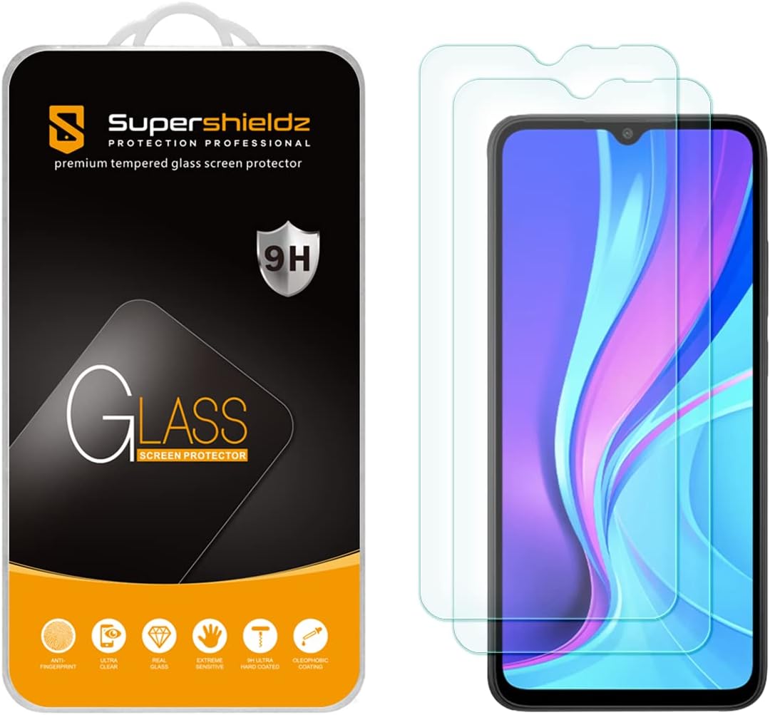 Supershieldz (2 Pack) Designed for Xiaomi Redmi 9 Tempered Glass Screen Protector, Anti Scratch, Bubble Free